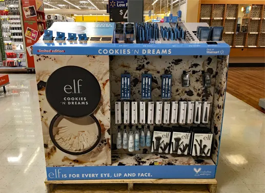 e.l.f. Cosmetics retail display